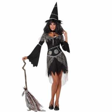 Halloweenpak heksenjurk zwart dames